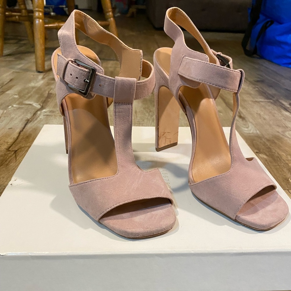 Halston Heritage Pink Suede Heels